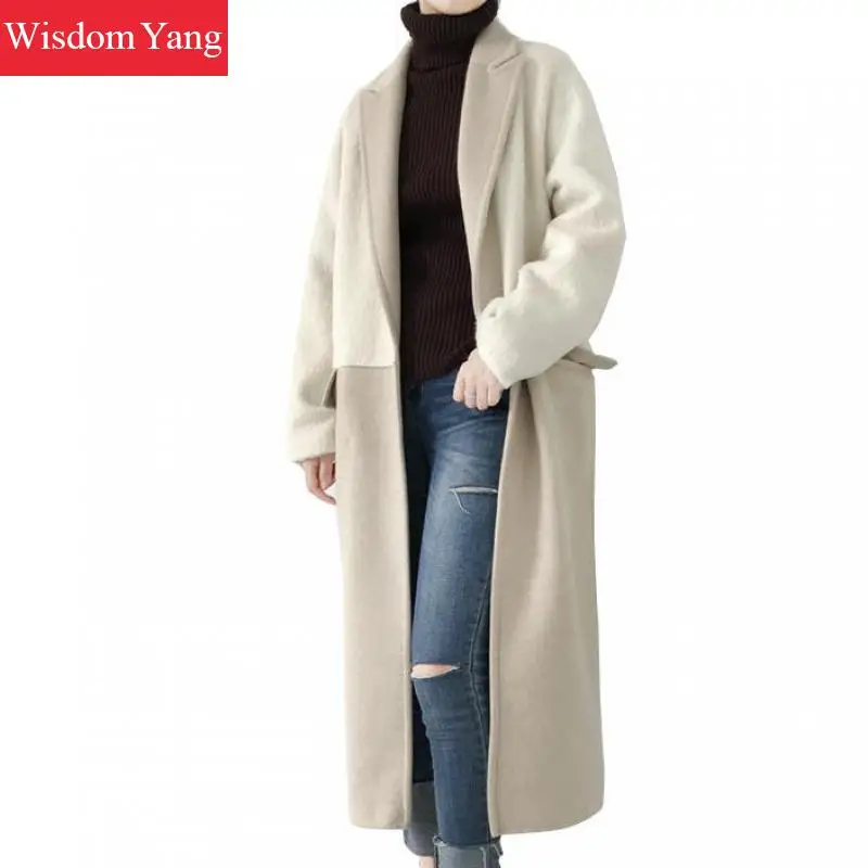 Elegant Women Beige Khaki Sheep Wool Alpaca Cashmere Coats Trench Woman Winter Loose Female Woolen Overcoat Coat Lady Outerwear
Elegant Women Beige Khaki Sheep Wool Alpaca Cashmere Coats Trench Woman Winter Loose Female Woolen Overcoat Coat Lady Outerwear
