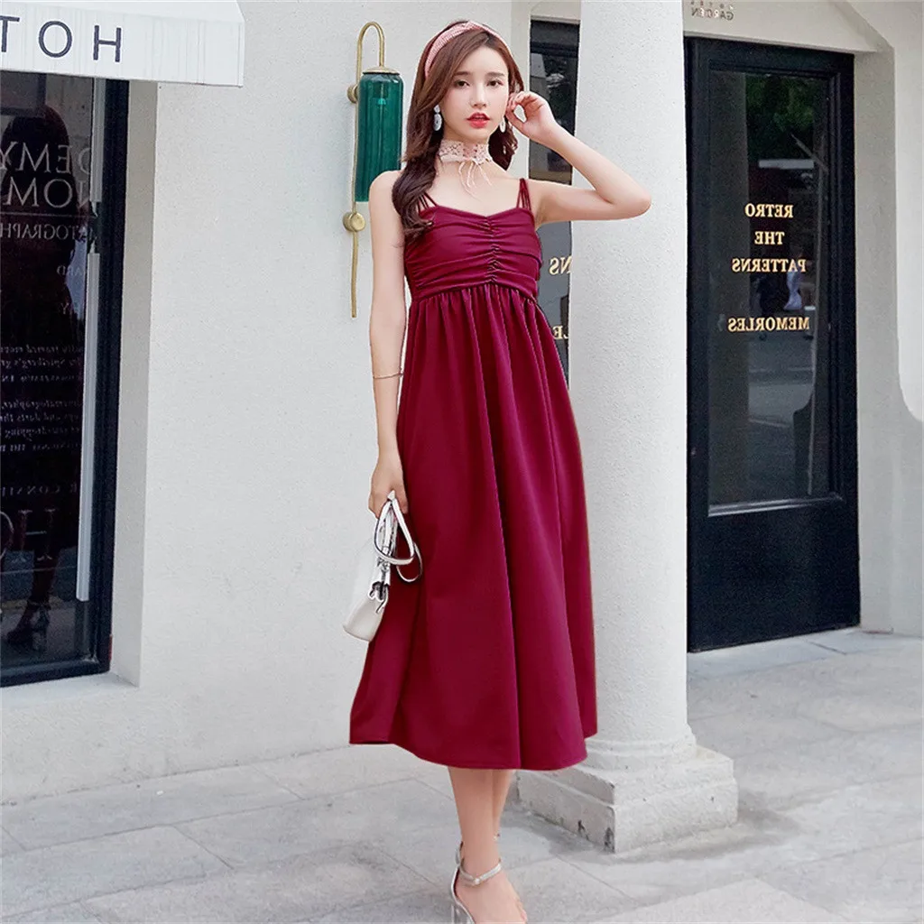 2019 New fashion dresss Woman beach casual sexy dress Spring And Summer Sleeveless Long Slim Solid korean Dress bayan elbise
2019 New fashion dresss Woman beach casual sexy dress Spring And Summer Sleeveless Long Slim Solid korean Dress bayan elbise