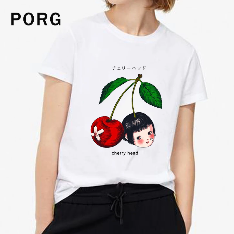 Cherry Head T Shirt Women Gothic Tshirt Harajuku Aesthetic Streetwear Tees&Tops T-shirt Camisetas Verano Mujer 2019 Korean Style
Cherry Head T Shirt Women Gothic Tshirt Harajuku Aesthetic Streetwear Tees&Tops T-shirt Camisetas Verano Mujer 2019 Korean Style