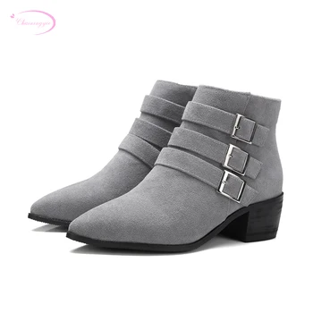 Chainingyee street sexy pointed toe ankle boots fashion belt buckle zipper apricot med with grey black women's riding boots
Chainingyee street sexy pointed toe ankle boots fashion belt buckle zipper apricot med with grey black women's riding boots