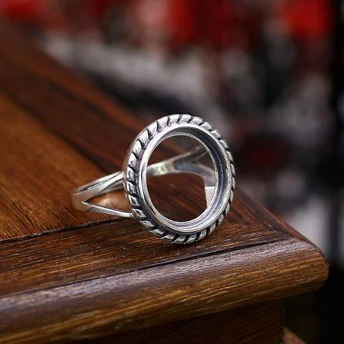 925 Sterling Silver Women Engagement Ring Unisex 14.8x14.8mm Round Cabochon Semi Mount Ring Vintage Adjustable Open
925 Sterling Silver Women Engagement Ring Unisex 14.8x14.8mm Round Cabochon Semi Mount Ring Vintage Adjustable Open