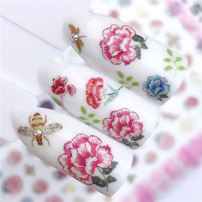 ZKO 1 Sheet 3D Nail Stickers Decals Bright Red Flowers / Bees Adhesive Manicure Stickers Charm Nail Art Decoration
ZKO 1 Sheet 3D Nail Stickers Decals Bright Red Flowers / Bees Adhesive Manicure Stickers Charm Nail Art Decoration