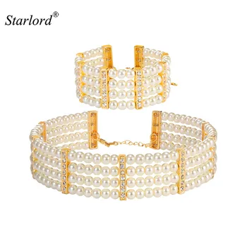 Starlord Pearl Bracelet& Choker Necklace Set Multi-layer Design High Quality Synthetic Pearl Jewelry Set Party/Gift NH2551K
Starlord Pearl Bracelet& Choker Necklace Set Multi-layer Design High Quality Synthetic Pearl Jewelry Set Party/Gift NH2551K