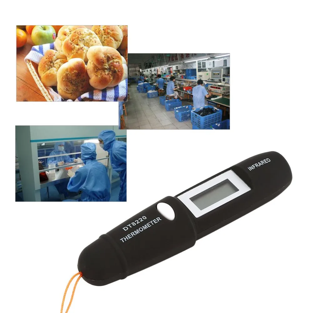 DT8220 Digital LCD Mini Infrared Thermometer Temperature Meter Tester Red Laser Pocket Non Contact Pyrometer Pen Household Use
DT8220 Digital LCD Mini Infrared Thermometer Temperature Meter Tester Red Laser Pocket Non Contact Pyrometer Pen Household Use