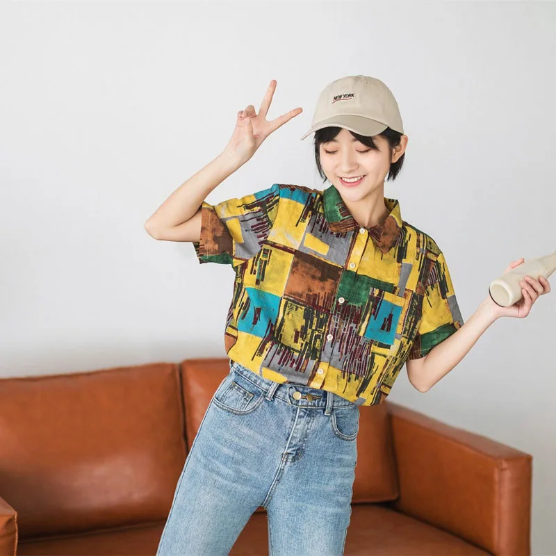 Morrowwind Women Splashing Ink Short Sleeve Print Blouse Shirt Blusas Feminino Casual Turn Down Collar Japan Style Summer Shirts
Morrowwind Women Splashing Ink Short Sleeve Print Blouse Shirt Blusas Feminino Casual Turn Down Collar Japan Style Summer Shirts
