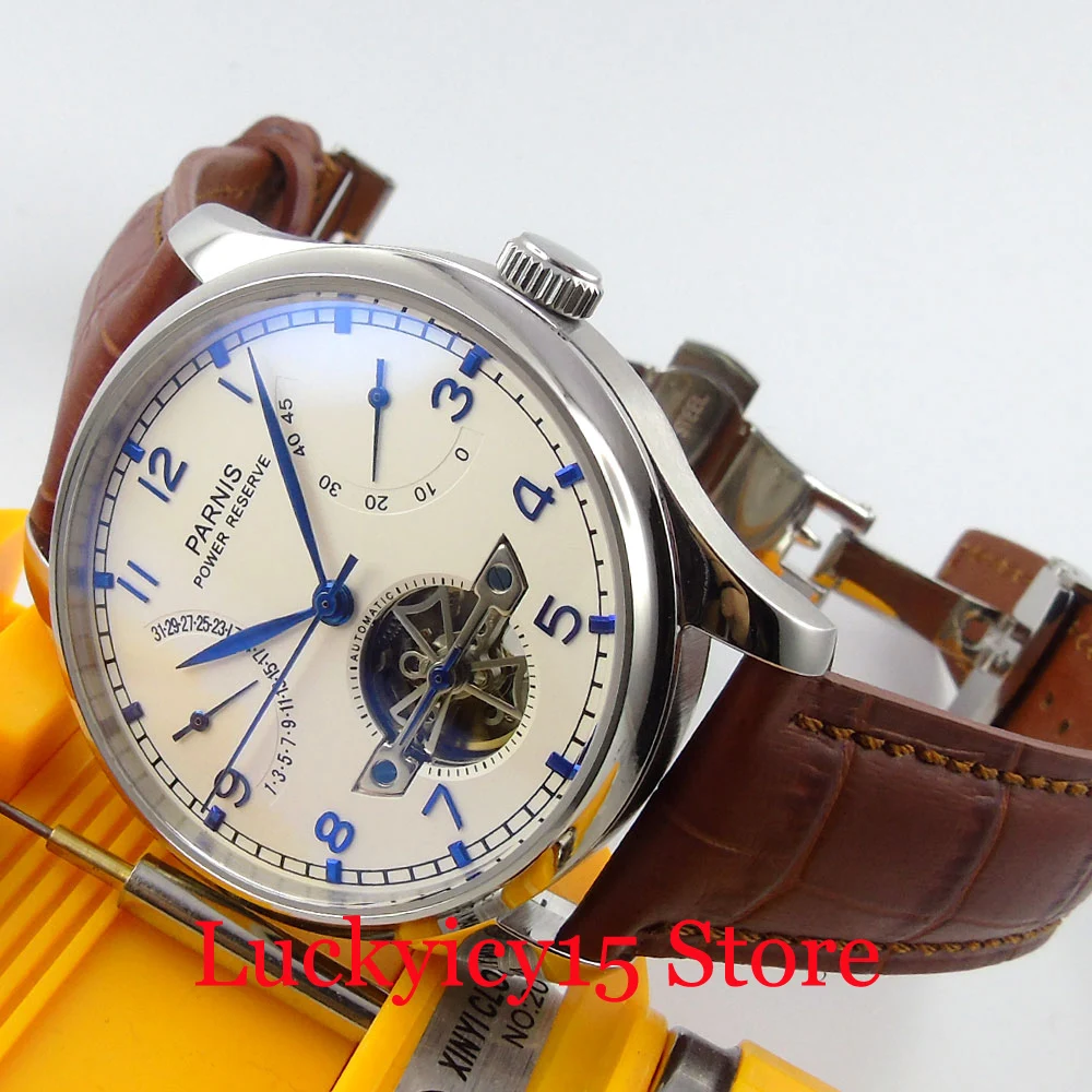 Popular 43mm White Dial Power Reserve Automatic Men's Watch ST 2505 Automatic Movement Deployment Clasp
Popular 43mm White Dial Power Reserve Automatic Men's Watch ST 2505 Automatic Movement Deployment Clasp