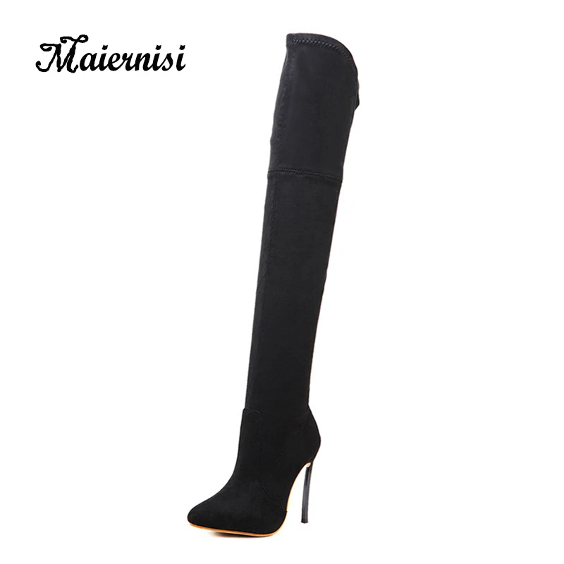 MAIERNISI Winter New Over The Knee Women Boots Flock Leather Womens 12cm Thin High Heels Shoes Big Size 35-42 All-match Boots
MAIERNISI Winter New Over The Knee Women Boots Flock Leather Womens 12cm Thin High Heels Shoes Big Size 35-42 All-match Boots