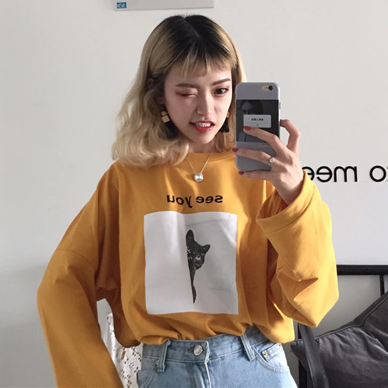 YouGeMan Tee Shirt Femme 2019 Autumn Korean Style Ulzzang Harajuku Cartoon Print Long Sleeve T-shirt Women Casual O-neck Tops
YouGeMan Tee Shirt Femme 2019 Autumn Korean Style Ulzzang Harajuku Cartoon Print Long Sleeve T-shirt Women Casual O-neck Tops