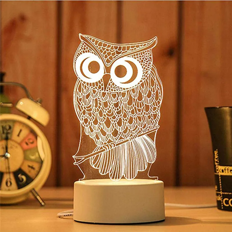 owl shape 3D USB Acrylic Night Light LED Table Desk Bedroom Decor Gift Warm White Lamp night lamp cute led light 30DC25
owl shape 3D USB Acrylic Night Light LED Table Desk Bedroom Decor Gift Warm White Lamp night lamp cute led light 30DC25