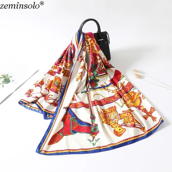 100% Silk Scarf Women Euro Print Silk Foulard Square Scarves 130*130cm Luxury Brand Lady Bandana Shawls Wraps Female Large Hijab 
100% Silk Scarf Women Euro Print Silk Foulard Square Scarves 130*130cm Luxury Brand Lady Bandana Shawls Wraps Female Large Hijab