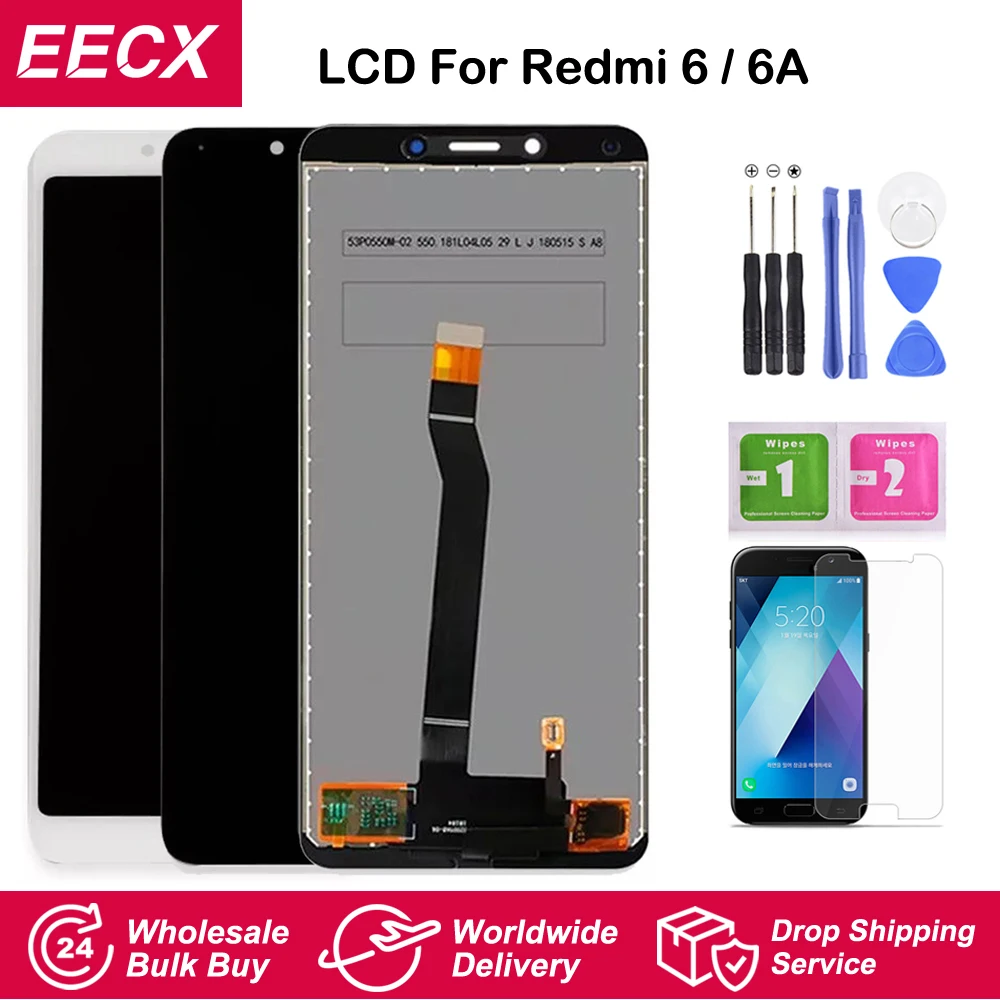 6A LCD For Xiaomi Redmi 6 LCD Display Screen Touch Screen Digitizer with Frame Assembly Replacement 5.45" AAA+ Original Quality
6A LCD For Xiaomi Redmi 6 LCD Display Screen Touch Screen Digitizer with Frame Assembly Replacement 5.45" AAA+ Original Quality