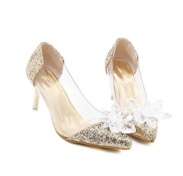 Grade Cinderella Pointed Toe Crystal Shoes Bridal Luxury Rhinestone Wedding Shoes With Flower High Heels 7.5CM Women Shoes mujer
Grade Cinderella Pointed Toe Crystal Shoes Bridal Luxury Rhinestone Wedding Shoes With Flower High Heels 7.5CM Women Shoes mujer