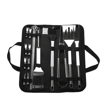BBQ Grill Tool Kit With Canvas Storage Bag Camping Outdoor Cooking Tools Kit Stainless-Steel Barbecue Grilling Accessories
BBQ Grill Tool Kit With Canvas Storage Bag Camping Outdoor Cooking Tools Kit Stainless-Steel Barbecue Grilling Accessories