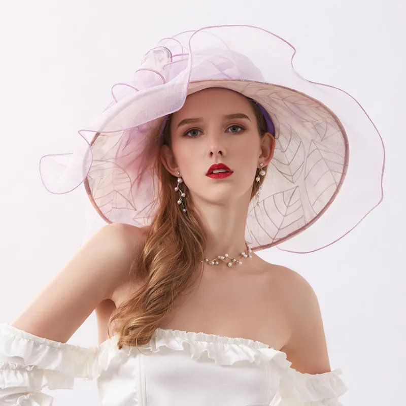 Летняя дышащая шляпа Fedoras пляжная с вышивкой от солнца в европейском и