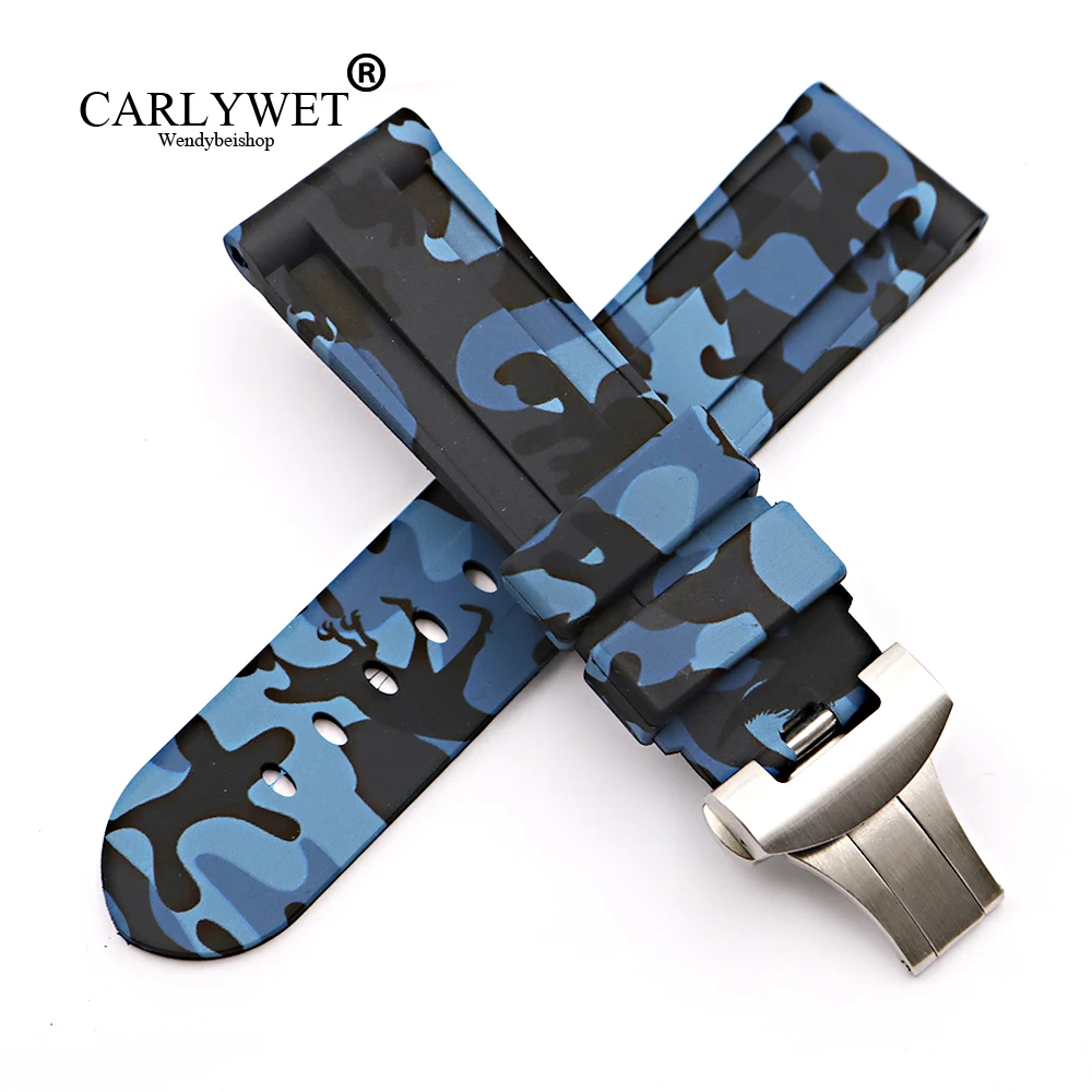 CARLYWET Wholesale Fashion 24mm Waterproof Silicone Rubber Replacement Wrist Watch Band Strap Belt Loops For Panerai Luminor
CARLYWET Wholesale Fashion 24mm Waterproof Silicone Rubber Replacement Wrist Watch Band Strap Belt Loops For Panerai Luminor