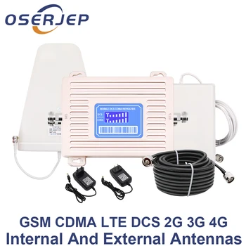 

LCD Display CDMA 850 DCS 1800 mhz Dual Band Repeater GSM 2G 3G 4G LTE Phone Amplifier Cellular Mobile Booster +LPDA /Panel Anten