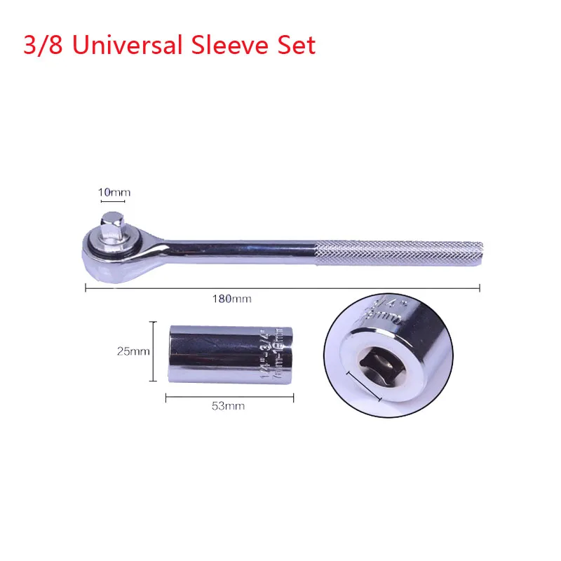 Universal sleeve 3 unid multi ratchet wrench 7-19mm sleeve combination tool 3/8 connecting rod Chrome vanadium magic sleeve
Universal sleeve 3 unid multi ratchet wrench 7-19mm sleeve combination tool 3/8 connecting rod Chrome vanadium magic sleeve