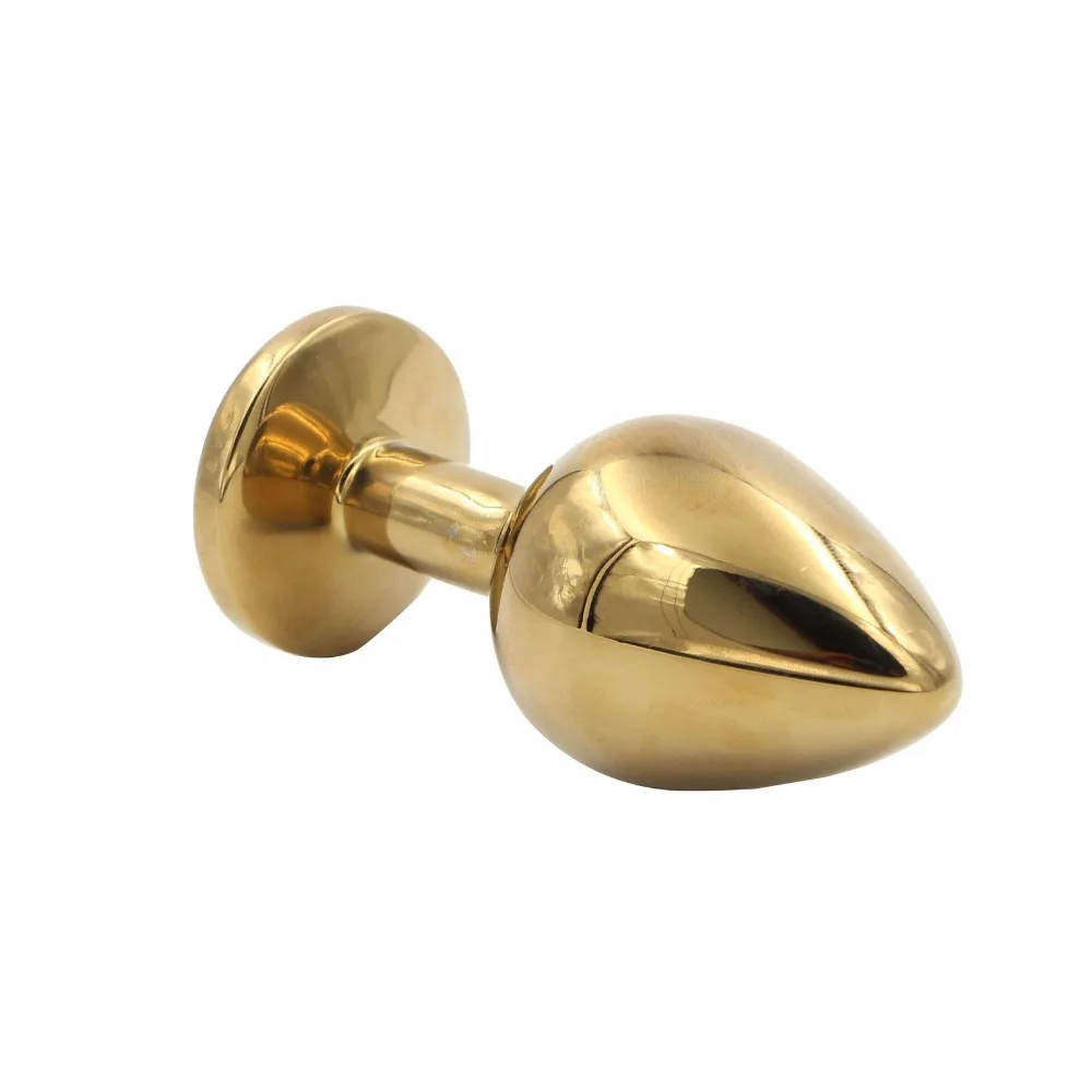 Gold Metal Big Anal Plug Butt Plug Stainless Steel Crystal Jewelry Anal Beads Prostate Adult Sex Toy for Men Gay Woman Sex Shop