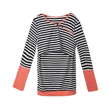 Women Double Layer Striped Print Long Sleeve Maternity Breastfeeding Tshirt and Nursing Tops
Women Double Layer Striped Print Long Sleeve Maternity Breastfeeding Tshirt and Nursing Tops