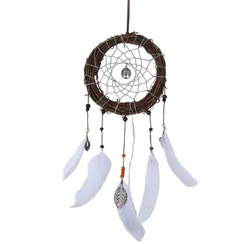 Small Handmade feather tree vine dream catcher with light pendant For Livingroom Decoration Wind Chimes Hanging Decorations
Small Handmade feather tree vine dream catcher with light pendant For Livingroom Decoration Wind Chimes Hanging Decorations