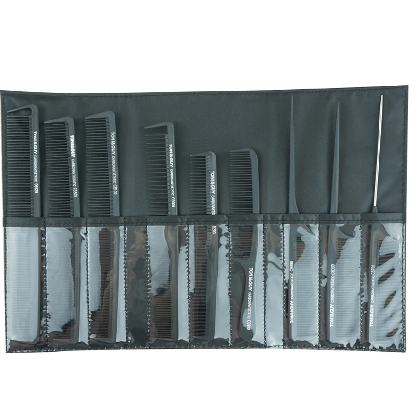 Pro 9 piece Set Hairdressing Comb For Hairstylist Carbon Antistatic Hair Cutting Comn In 9 Designs With Bag Heat Resistant Comb
Pro 9 piece Set Hairdressing Comb For Hairstylist Carbon Antistatic Hair Cutting Comn In 9 Designs With Bag Heat Resistant Comb