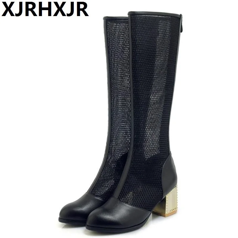 2019 Corium Women Spring Autumn Knee High Boots Cutout Thick Heel Breathable Round Toe Big Size 33-43 Fashion Mesh Boots Gauze
2019 Corium Women Spring Autumn Knee High Boots Cutout Thick Heel Breathable Round Toe Big Size 33-43 Fashion Mesh Boots Gauze