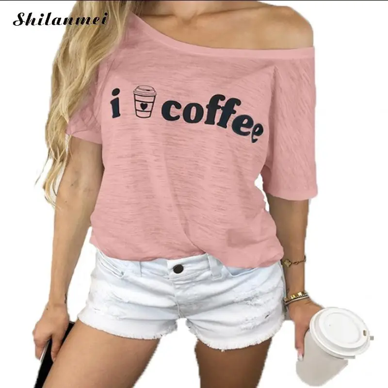 Short Sleeve Letter Print Tshirts Women 2019 Summer Sexy Off Shoulder T-Shirts Loose Solid Colors Fashion Casual Tees Streetwear
Short Sleeve Letter Print Tshirts Women 2019 Summer Sexy Off Shoulder T-Shirts Loose Solid Colors Fashion Casual Tees Streetwear