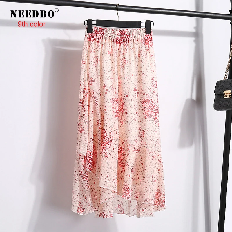 NEEDBO Chiffon Midi Skirt Flowers Print High Waist Women Skirt Casual Beach Vintage Faldas Jupe Femme Elastic irregular Skirts 
NEEDBO Chiffon Midi Skirt Flowers Print High Waist Women Skirt Casual Beach Vintage Faldas Jupe Femme Elastic irregular Skirts