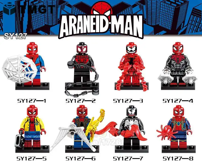 TMGT 1 Set Far From Home Spider-Man Ultimate Spider Man Scorpion Araneid-Man Spider Ham Noir Building Blocks Toys For Children
TMGT 1 Set Far From Home Spider-Man Ultimate Spider Man Scorpion Araneid-Man Spider Ham Noir Building Blocks Toys For Children