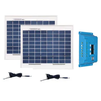 Waterproof Kit Solar Panels For Home 20w Solar Modul 12v 10w 2PCs Solar Charge Controller 12v/24v 10A Caravan Car Light LED
Waterproof Kit Solar Panels For Home 20w Solar Modul 12v 10w 2PCs Solar Charge Controller 12v/24v 10A Caravan Car Light LED