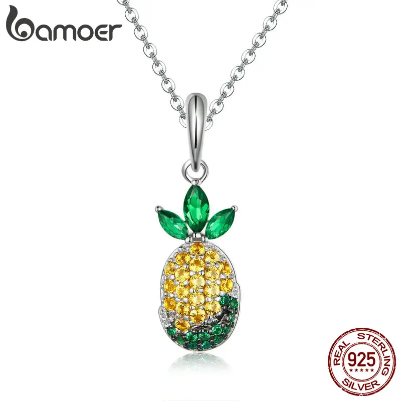BAMOER High Quality 925 Sterling Silver Summer Pineapple Fruit Zircon Pendant Necklaces for Women Silver Jewelry Collar
BAMOER High Quality 925 Sterling Silver Summer Pineapple Fruit Zircon Pendant Necklaces for Women Silver Jewelry Collar