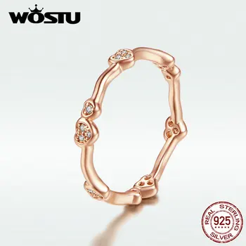 WOSTU S925 Love Heart Finger Rings New Arrival Rose Goleden Rings For Women Fashion Jewelry Gift Mean Love Forever BKR519
WOSTU S925 Love Heart Finger Rings New Arrival Rose Goleden Rings For Women Fashion Jewelry Gift Mean Love Forever BKR519