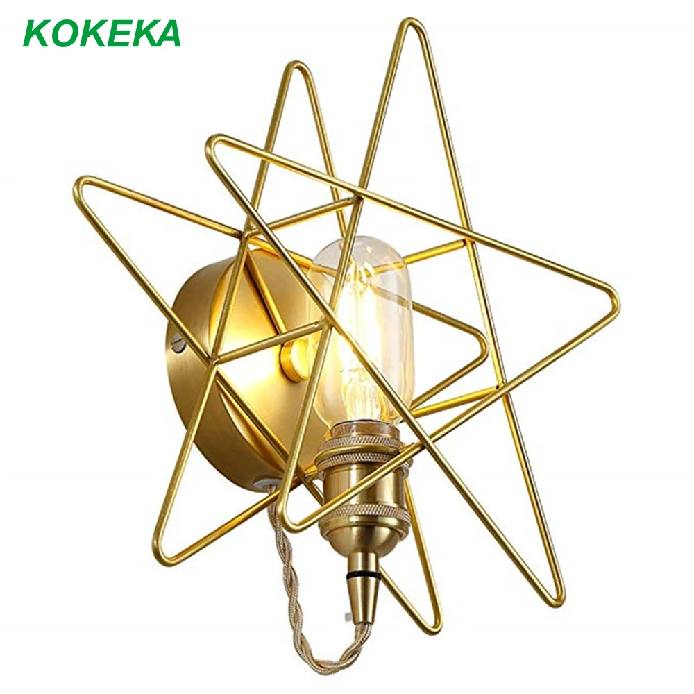 Wall Lamp with E27 Bulb Creative Star Light Nordic Vintage Industrial Style Wall Light Great for Home Stairs Metal Garden Decors
Wall Lamp with E27 Bulb Creative Star Light Nordic Vintage Industrial Style Wall Light Great for Home Stairs Metal Garden Decors