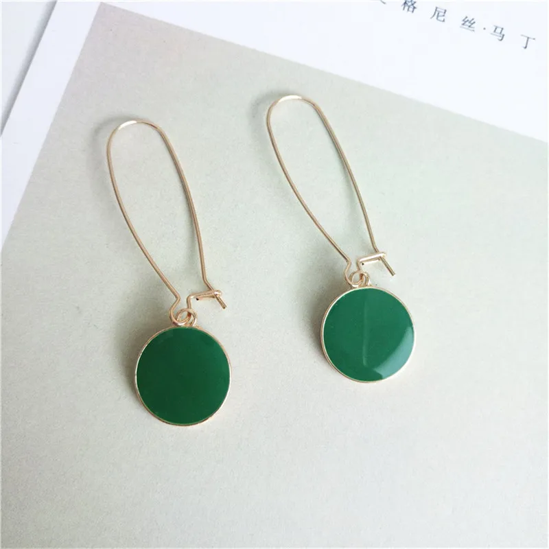 1Pair Simple Green Round Drop Oil Drop Earrings Female Personality Gold Color Long Dangle Earrings Ear Hook Women Jewelry E608
1Pair Simple Green Round Drop Oil Drop Earrings Female Personality Gold Color Long Dangle Earrings Ear Hook Women Jewelry E608
