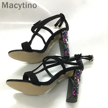 Macytino Women Heeled Sandals Rhinestone Heel Pumps Super High Heels 10 CM Square Heels Lady Wedding Shoes
Macytino Women Heeled Sandals Rhinestone Heel Pumps Super High Heels 10 CM Square Heels Lady Wedding Shoes