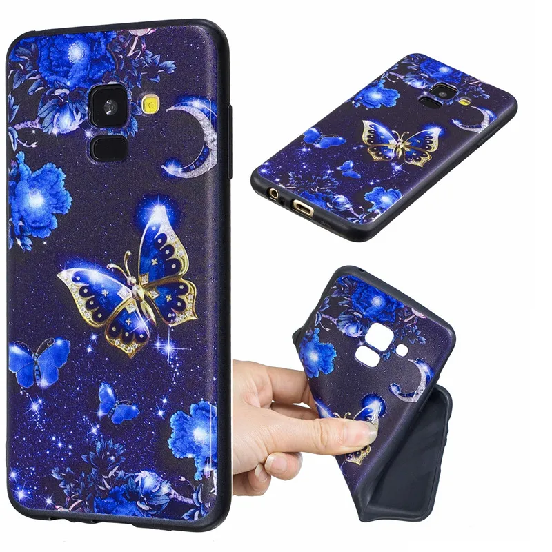 Silicon Phone Case For Samsung Galaxy A6 A8 A7 A750 J4 J6 J8 2018 J5 Black Butterfly Cases For Samsung S8 S9 Note9Soft TPU Cover (10)