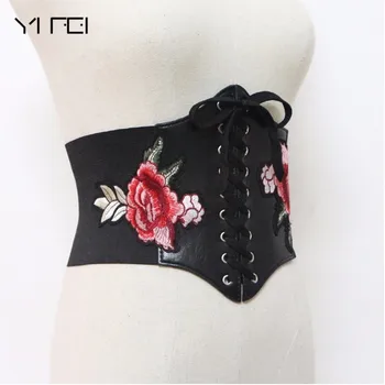 PU Leather Retro Design Comfortable Elastic Belt New Women Rose Embroidery Ultra Wide Adjustable Slim Body Corset Belt
PU Leather Retro Design Comfortable Elastic Belt New Women Rose Embroidery Ultra Wide Adjustable Slim Body Corset Belt
