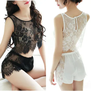 Women's Sleep & Lounge Pajamas set women black white lace top + shorts sets hot sexy noghtdress sleepwear fashion intimates
Women's Sleep & Lounge Pajamas set women black white lace top + shorts sets hot sexy noghtdress sleepwear fashion intimates