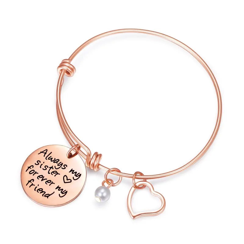 LIUANAN Stainless Steel Adjustable Birthstone Bracelets Charm Bangle Inspirational Jewelry Gifts for Women Girls