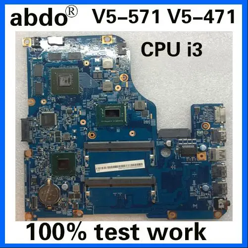 abdo 11309-2 48.4TU05.021 motherboard for ACER V5-471 V5-571 notebook motherboard CPU i3 3217U GT620M DDR3 100% test work
abdo 11309-2 48.4TU05.021 motherboard for ACER V5-471 V5-571 notebook motherboard CPU i3 3217U GT620M DDR3 100% test work