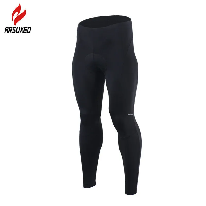 

ARSUXEO Cycling Pants Men Reflective with Sponge Padding Road Mountain Bike MTB Downhill Pants Long Bicycle Tights Trousers