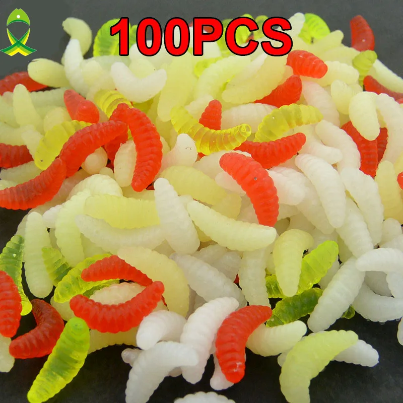 JSM 100pcs Soft Maggot Fishing Lures White Yellow Green Red Mixed Color Luminous Smell Soft Worm Grub Fishing Bait
JSM 100pcs Soft Maggot Fishing Lures White Yellow Green Red Mixed Color Luminous Smell Soft Worm Grub Fishing Bait