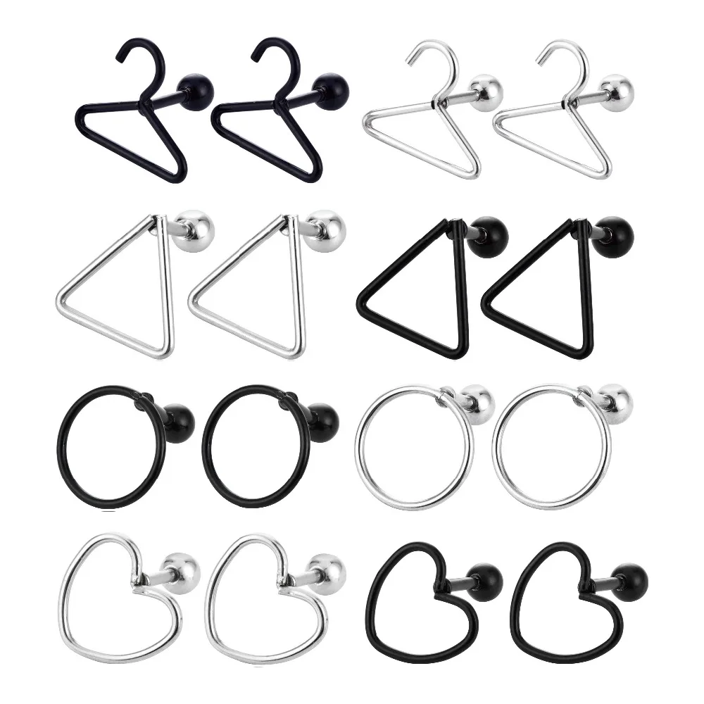 1 Pair Unisex Punk Black Stainless Steel Earrings Women Man Tiny Minimalist Circle Heart Star Screw Back Stud Earrings Jewelry
1 Pair Unisex Punk Black Stainless Steel Earrings Women Man Tiny Minimalist Circle Heart Star Screw Back Stud Earrings Jewelry