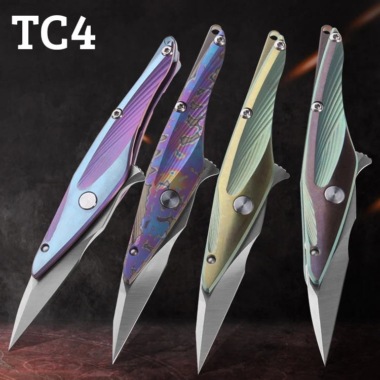 New Folding Blade TC4 Titanium Small Pocket Knife Fish Style Tactical Military Self Defense Personal Weapons Knife For Man Women
New Folding Blade TC4 Titanium Small Pocket Knife Fish Style Tactical Military Self Defense Personal Weapons Knife For Man Women