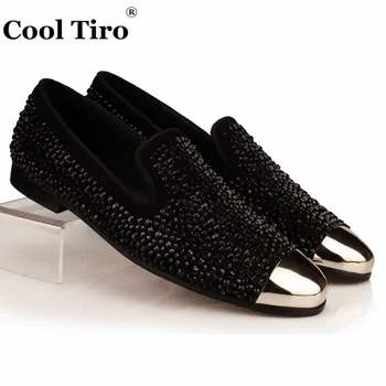 COOL TIRO Black Rhinestones Slide Slippers Crystals Strass Men Loafers Leather Slip-on Shoes Suede Dress Shoes Men's Flats Metal
COOL TIRO Black Rhinestones Slide Slippers Crystals Strass Men Loafers Leather Slip-on Shoes Suede Dress Shoes Men's Flats Metal
