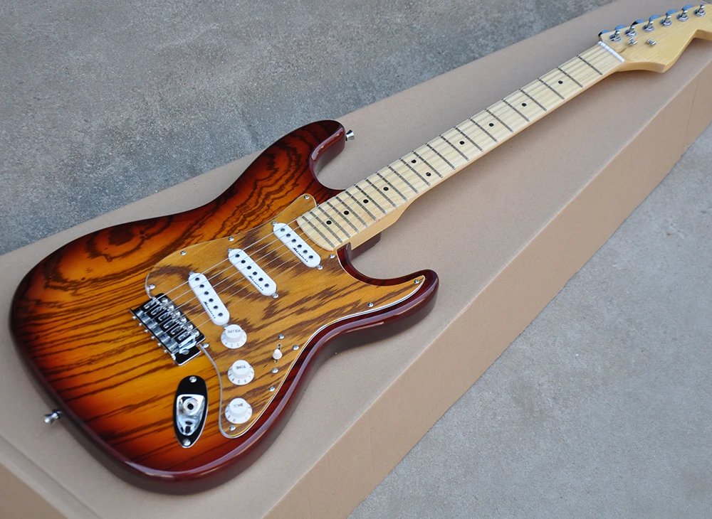Factory Custom Electric Guitar with Zebra Pattern Veneer,Maple Fretboard,Chrome Hardwares,offering customized services
Factory Custom Electric Guitar with Zebra Pattern Veneer,Maple Fretboard,Chrome Hardwares,offering customized services