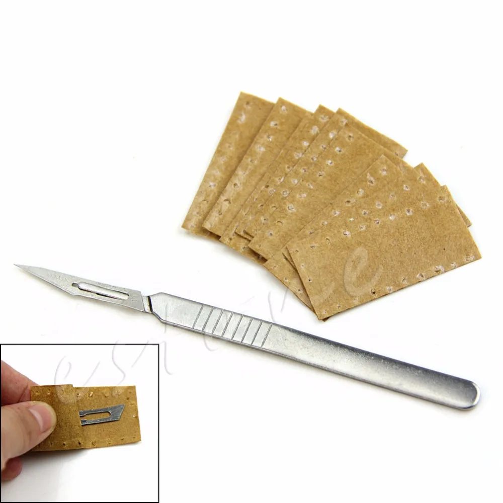 Free Shipping 10pcs Carbon Steel Surgical Scalpel Blades Chisel PCB Circuit Board + 1pc Handle
Free Shipping 10pcs Carbon Steel Surgical Scalpel Blades Chisel PCB Circuit Board + 1pc Handle