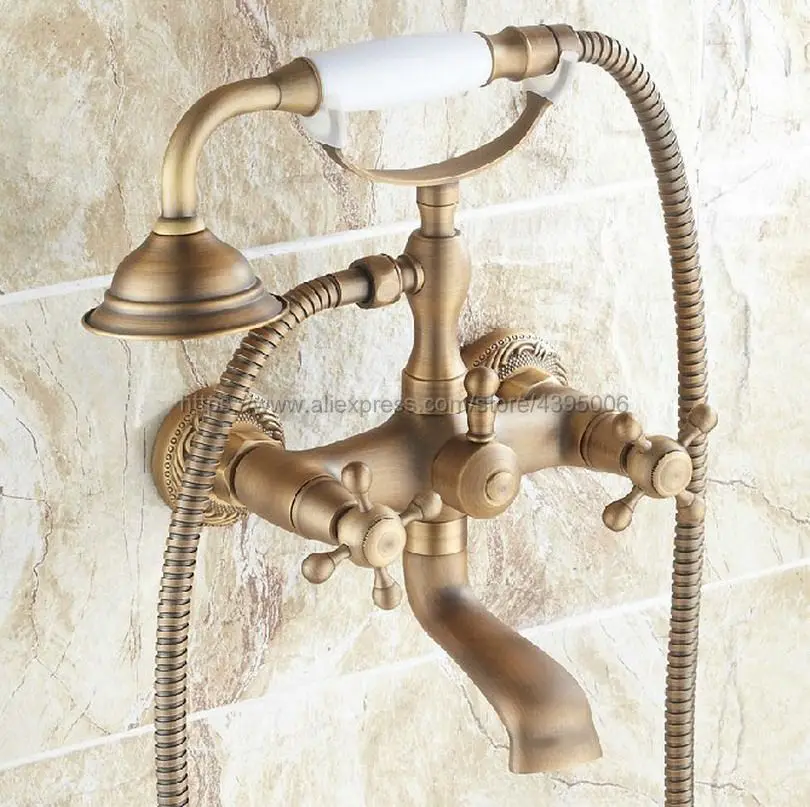 Retro Antique Bathroom Clawfoot Bathtub Faucet With Brass Handheld Shower Head Cold Hot Water faucet Mixer Tap Btf122
Retro Antique Bathroom Clawfoot Bathtub Faucet With Brass Handheld Shower Head Cold Hot Water faucet Mixer Tap Btf122