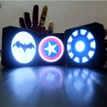 LED Super Cool Batman Captain America Shield lights travel charger power bank 13000mAh external battery For IOS Android Phones