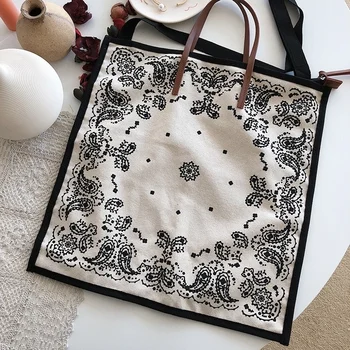 Fashion Summer Beach Bag Big Size Cotton Tote with Paisley Printing Women Fabric Square with Strap Bohemian Boho Gypsy Handbag
Fashion Summer Beach Bag Big Size Cotton Tote with Paisley Printing Women Fabric Square with Strap Bohemian Boho Gypsy Handbag